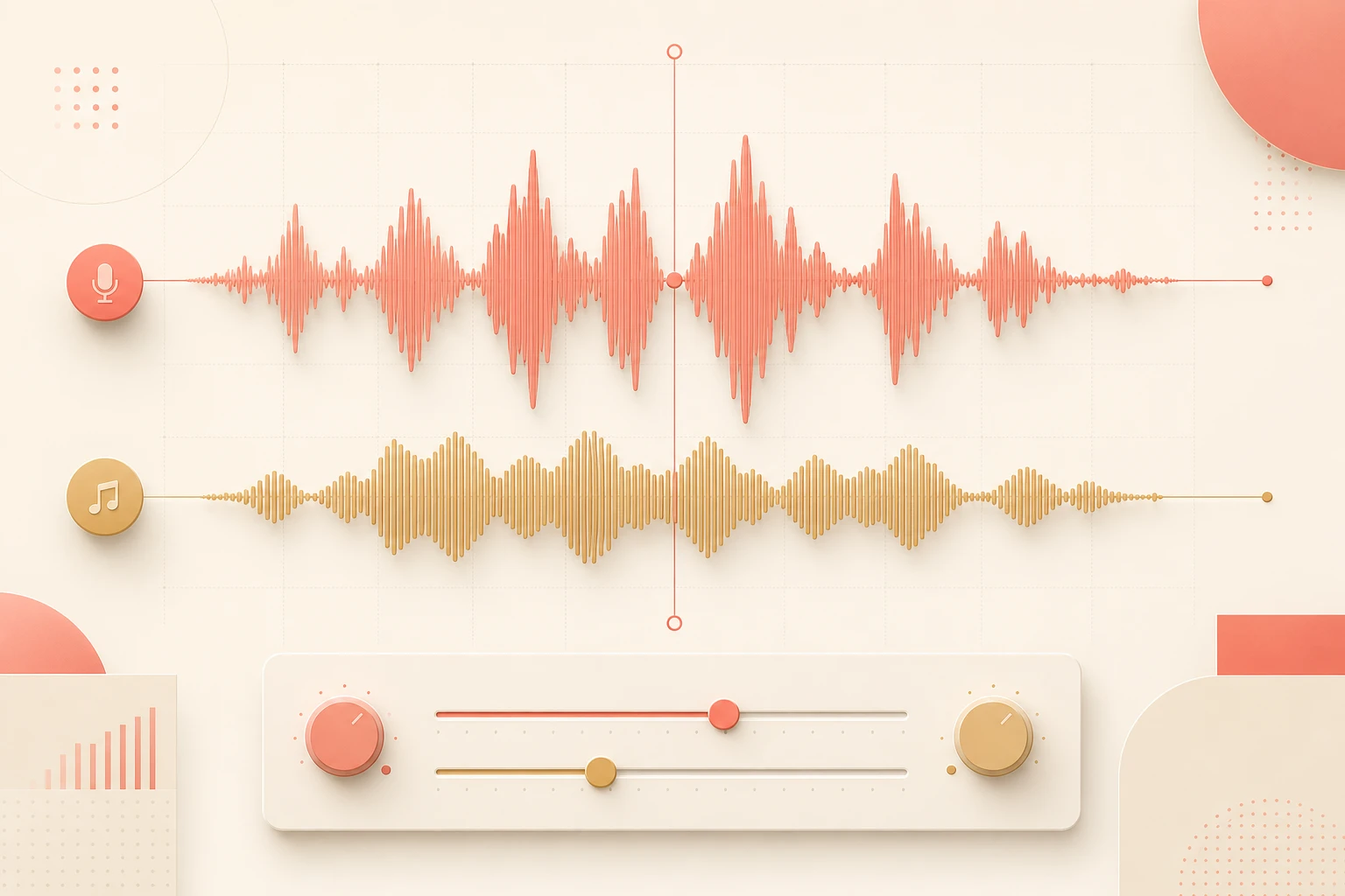 AI voiceover and music mixing with ElevenLabs — stem separation diagram